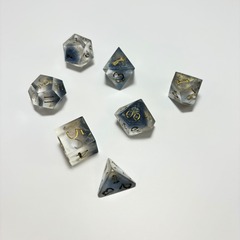 Gold Slate Dual set of 7 Dice